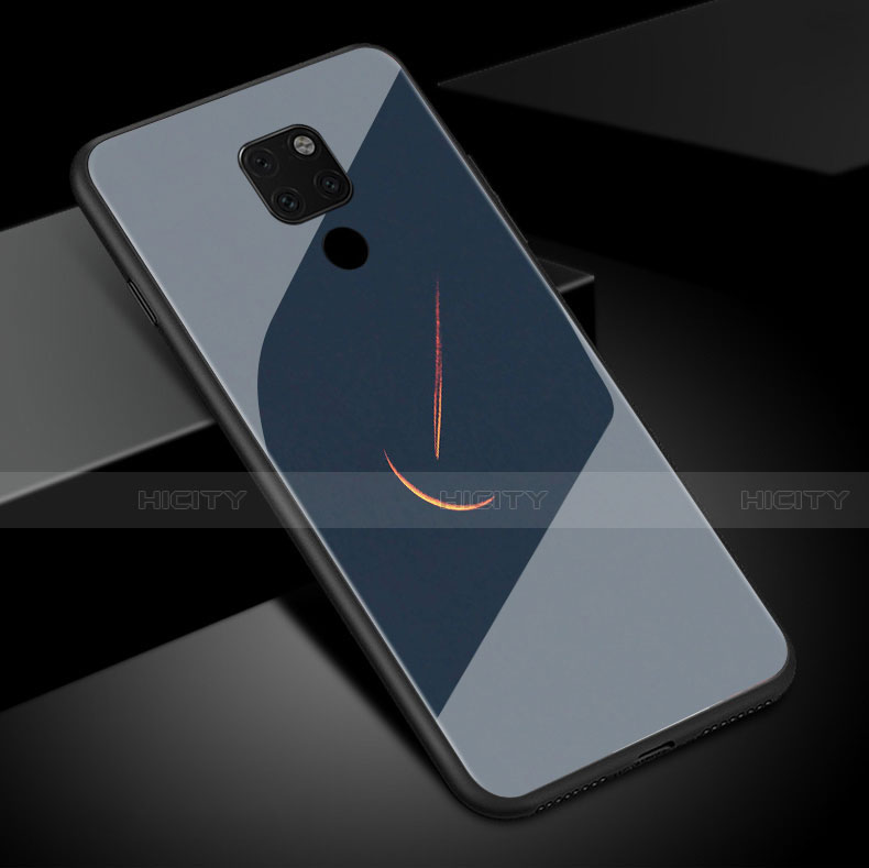 Custodia Silicone Gel Laterale Fantasia Modello Specchio Cover S01 per Huawei Mate 20 Grigio Scuro