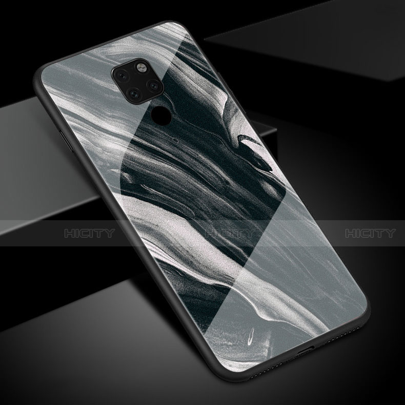 Custodia Silicone Gel Laterale Fantasia Modello Specchio Cover S01 per Huawei Mate 20 Nero