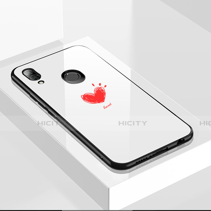 Custodia Silicone Gel Laterale Fantasia Modello Specchio Cover S01 per Huawei Nova 3e Bianco