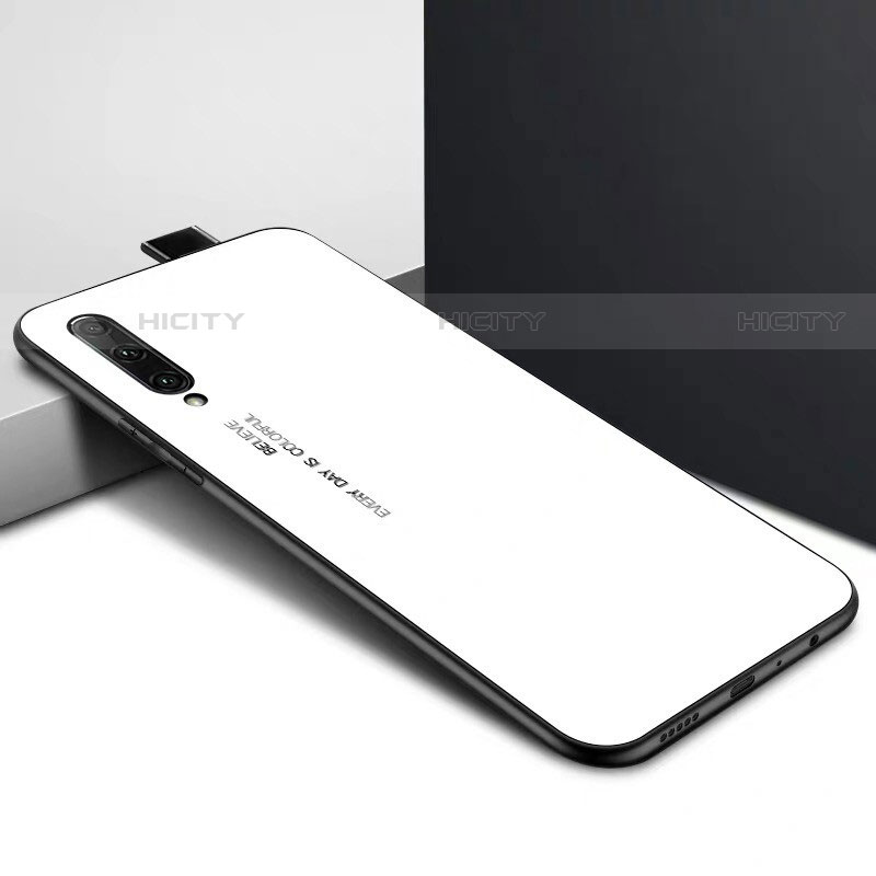 Custodia Silicone Gel Laterale Fantasia Modello Specchio Cover S01 per Huawei Y9s Bianco