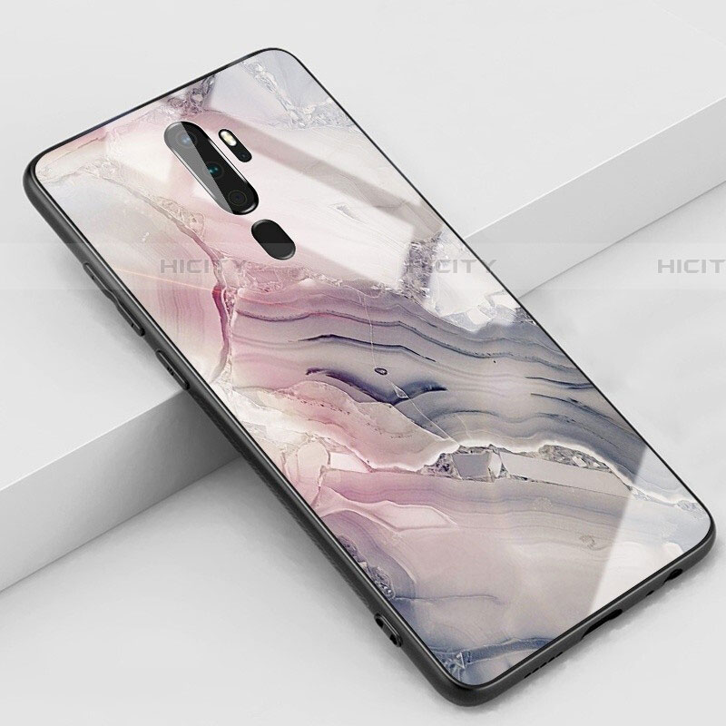 Custodia Silicone Gel Laterale Fantasia Modello Specchio Cover S01 per Oppo A9 (2020) Grigio