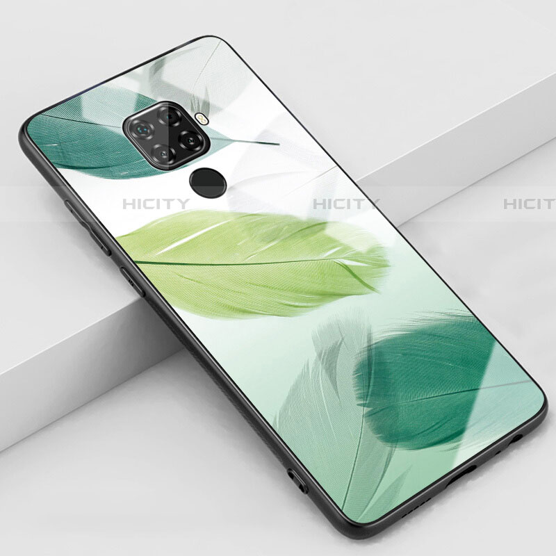 Custodia Silicone Gel Laterale Fantasia Modello Specchio Cover S02 per Huawei Mate 30 Lite Verde