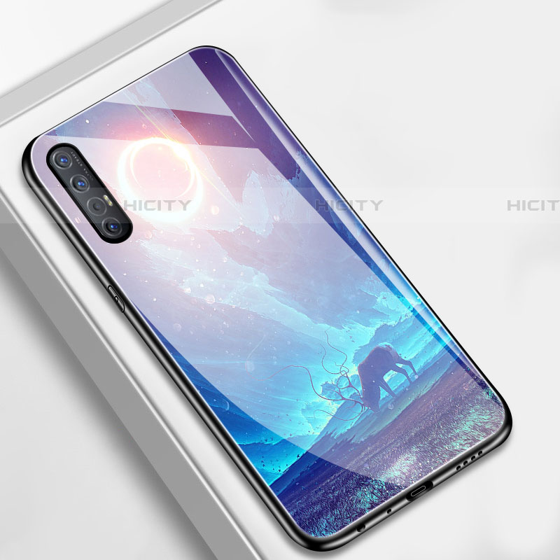 Custodia Silicone Gel Laterale Fantasia Modello Specchio Cover S02 per Oppo Reno3 Pro