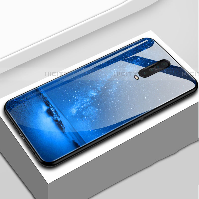 Custodia Silicone Gel Laterale Fantasia Modello Specchio Cover S02 per Xiaomi Redmi K30 4G Blu