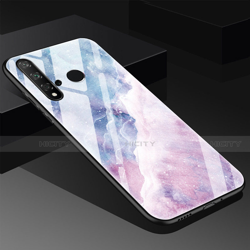 Custodia Silicone Gel Laterale Fantasia Modello Specchio Cover S03 per Huawei P20 Lite (2019) Rosa