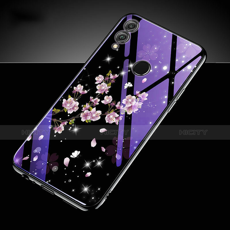 Custodia Silicone Gel Laterale Fantasia Modello Specchio Cover S04 per Huawei Honor 10 Lite Viola