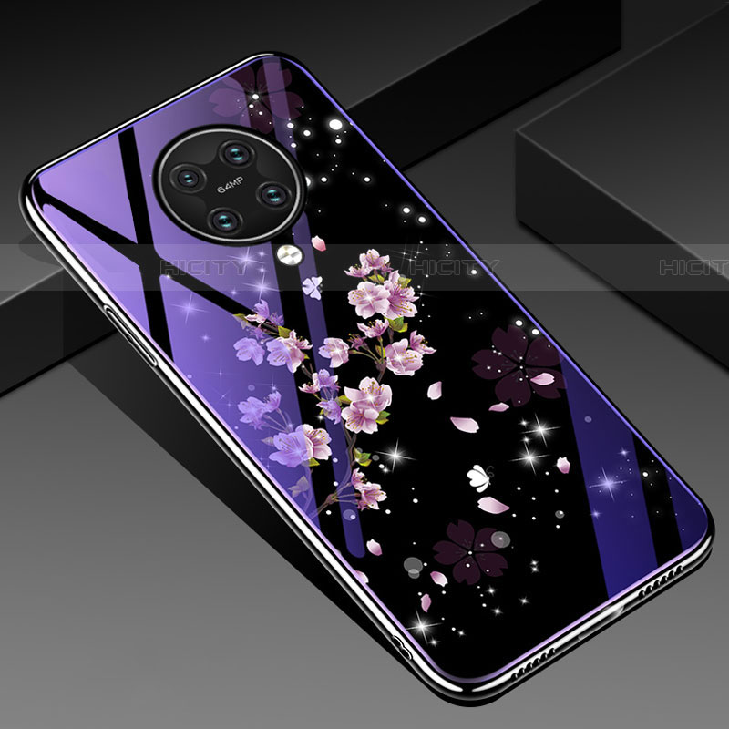 Custodia Silicone Gel Laterale Fantasia Modello Specchio Cover Z01 per Xiaomi Redmi K30 Pro 5G Viola