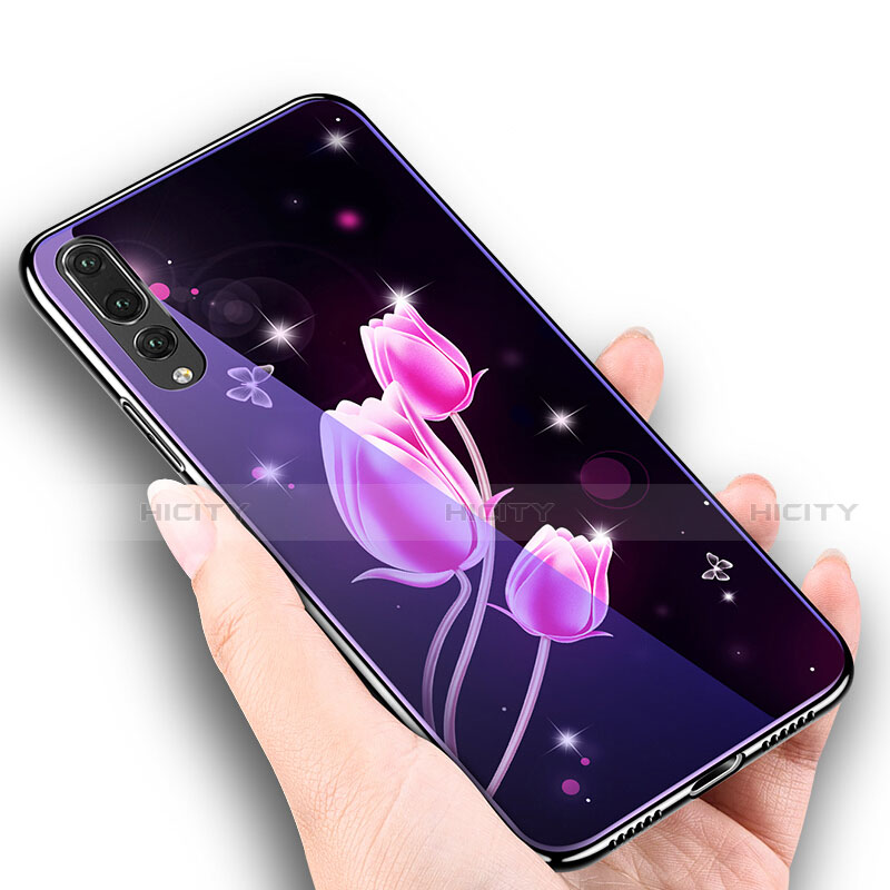 Custodia Silicone Gel Laterale Fiori Specchio Cover K01 per Huawei P20 Pro