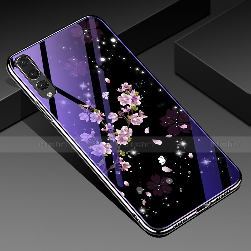 Custodia Silicone Gel Laterale Fiori Specchio Cover K01 per Huawei P20 Pro Multicolore