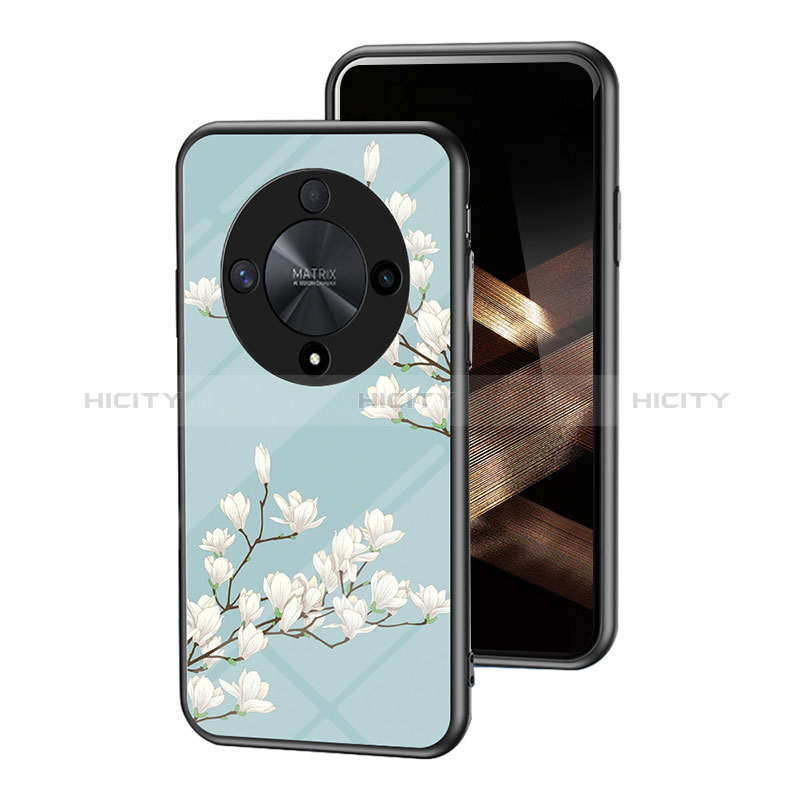 Custodia Silicone Gel Laterale Fiori Specchio Cover per Huawei Honor X9b 5G