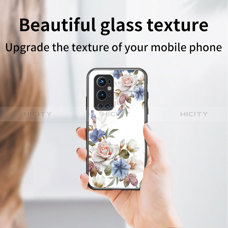 Custodia Silicone Gel Laterale Fiori Specchio Cover per OnePlus 9 Pro 5G