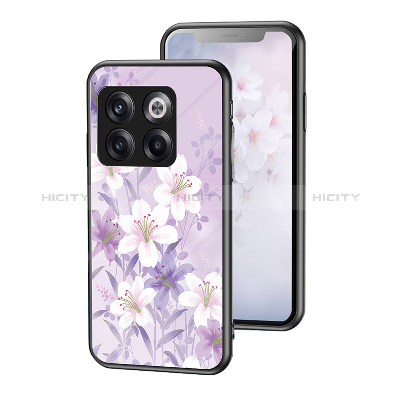 Custodia Silicone Gel Laterale Fiori Specchio Cover per OnePlus Ace Pro 5G Lavanda