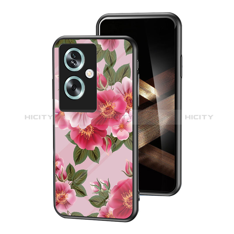 Custodia Silicone Gel Laterale Fiori Specchio Cover per Oppo A2 5G