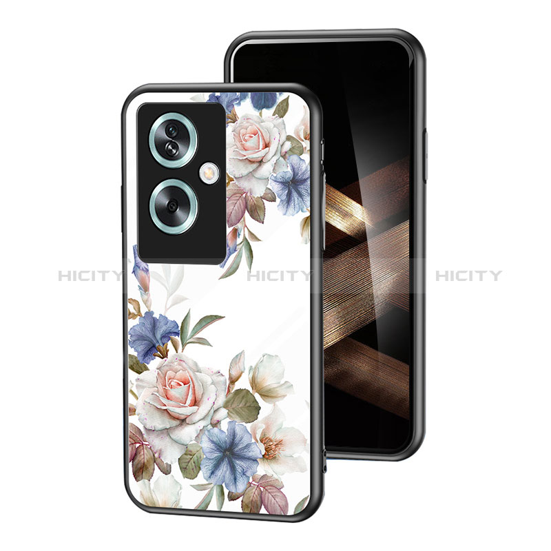 Custodia Silicone Gel Laterale Fiori Specchio Cover per Oppo A79 5G