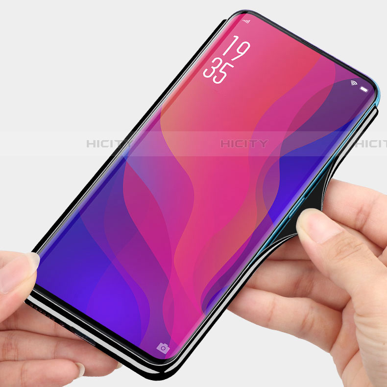 Custodia Silicone Gel Laterale Fiori Specchio Cover per Oppo Find X