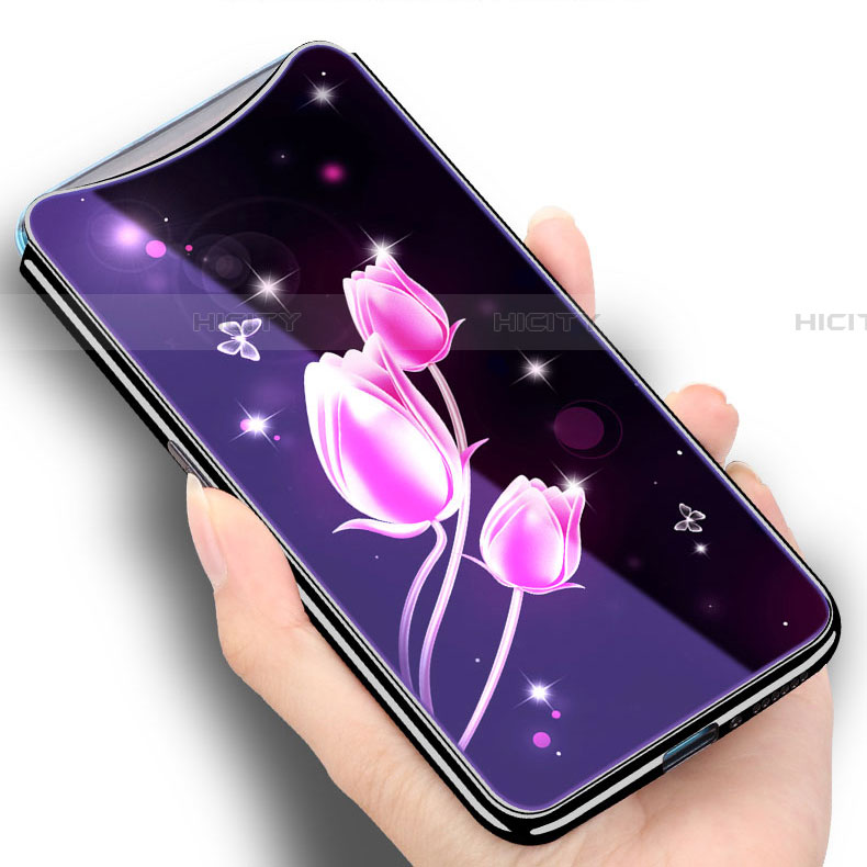 Custodia Silicone Gel Laterale Fiori Specchio Cover per Oppo Find X