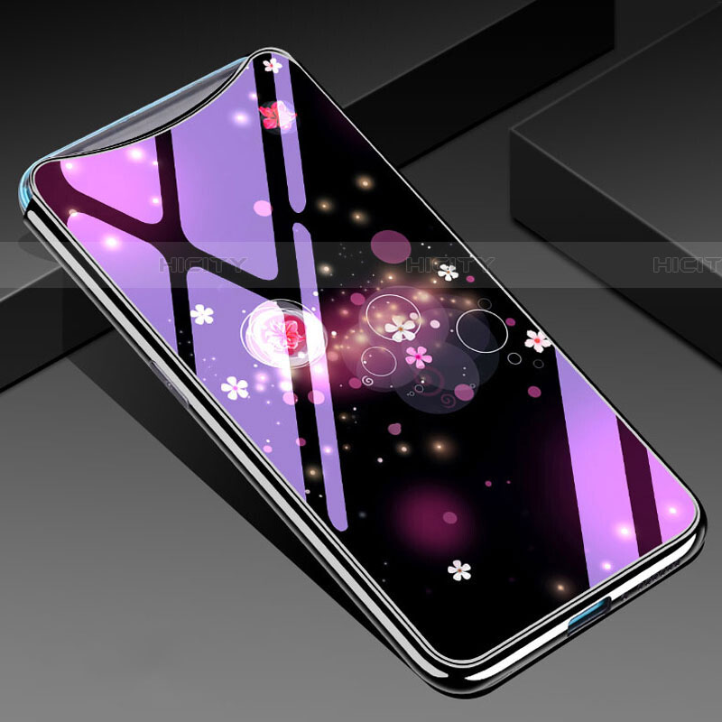 Custodia Silicone Gel Laterale Fiori Specchio Cover per Oppo Find X Super Flash Edition