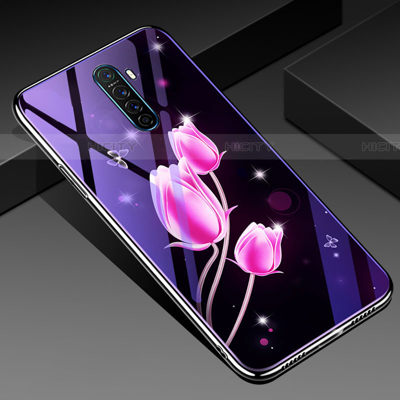 Custodia Silicone Gel Laterale Fiori Specchio Cover per Oppo Reno Ace