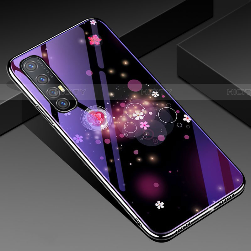 Custodia Silicone Gel Laterale Fiori Specchio Cover per Oppo Reno3 Pro