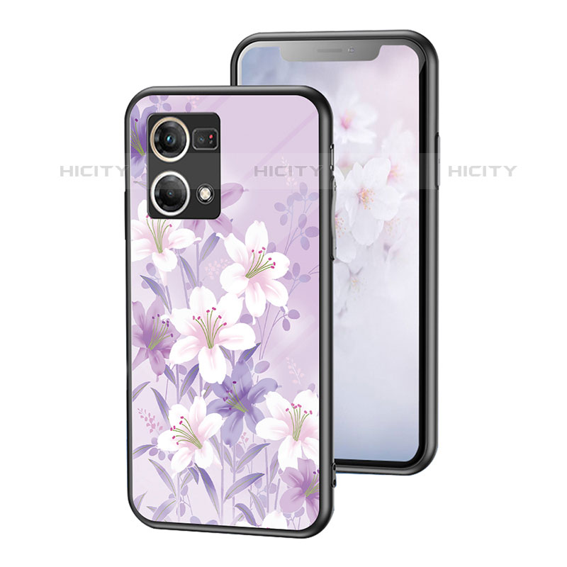 Custodia Silicone Gel Laterale Fiori Specchio Cover per Oppo Reno7 4G