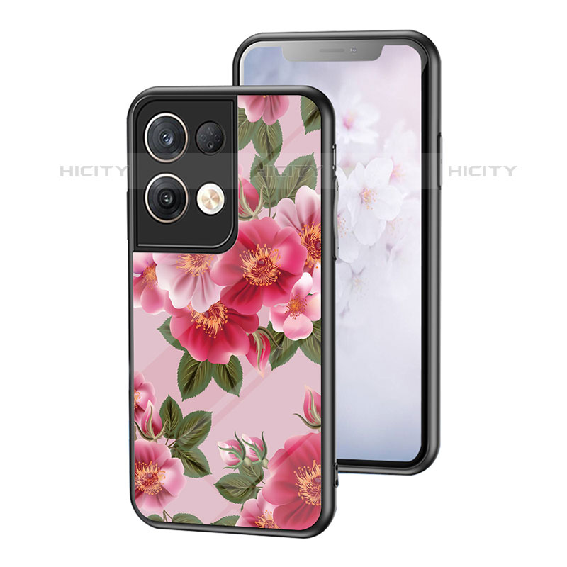 Custodia Silicone Gel Laterale Fiori Specchio Cover per Oppo Reno8 Pro+ Plus 5G