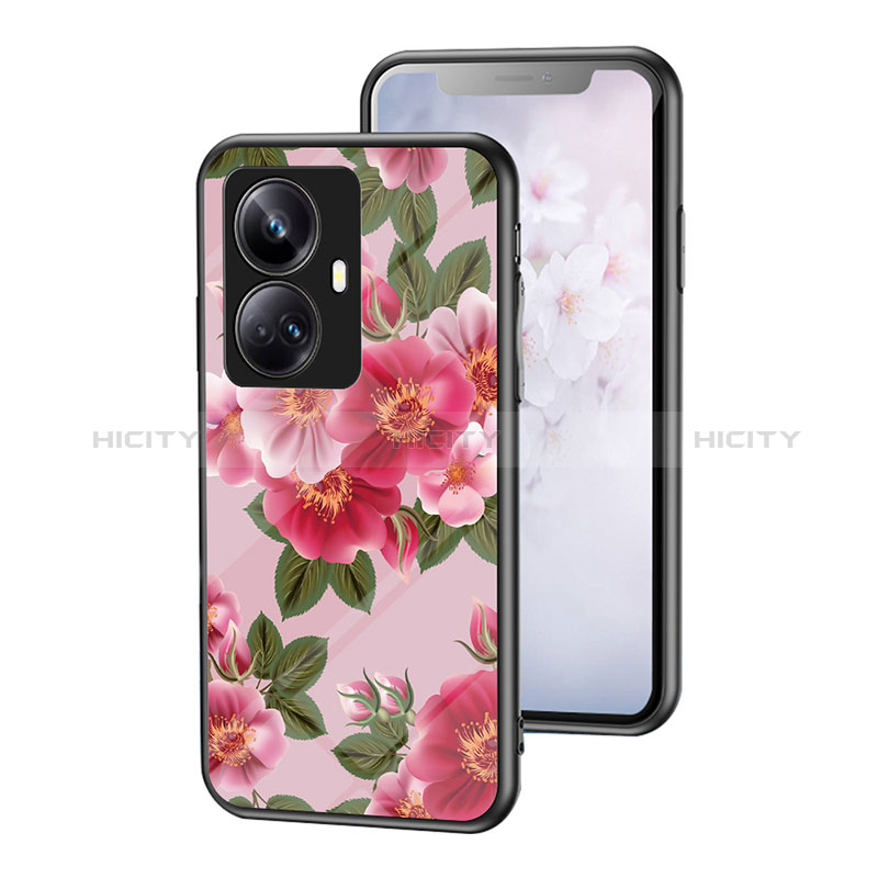 Custodia Silicone Gel Laterale Fiori Specchio Cover per Realme 10 Pro+ Plus 5G