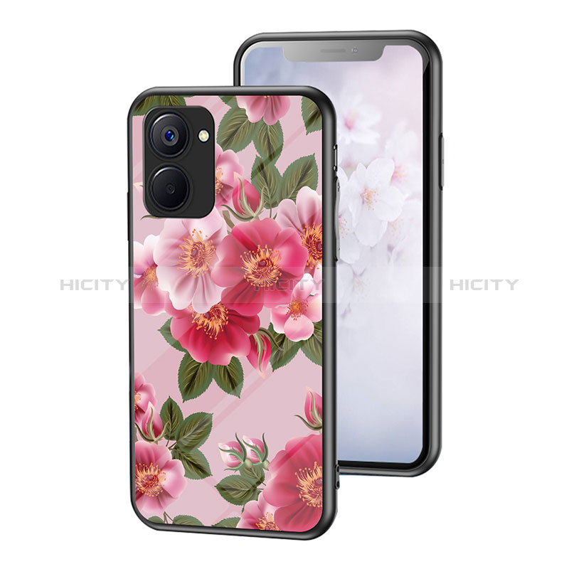 Custodia Silicone Gel Laterale Fiori Specchio Cover per Realme V30 5G