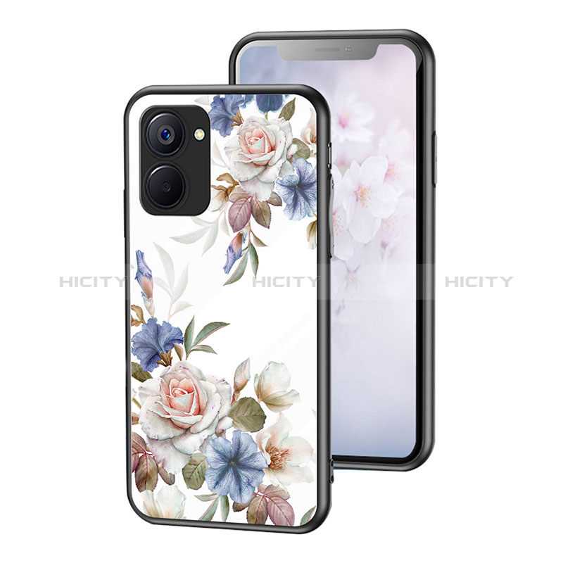 Custodia Silicone Gel Laterale Fiori Specchio Cover per Realme V30t 5G