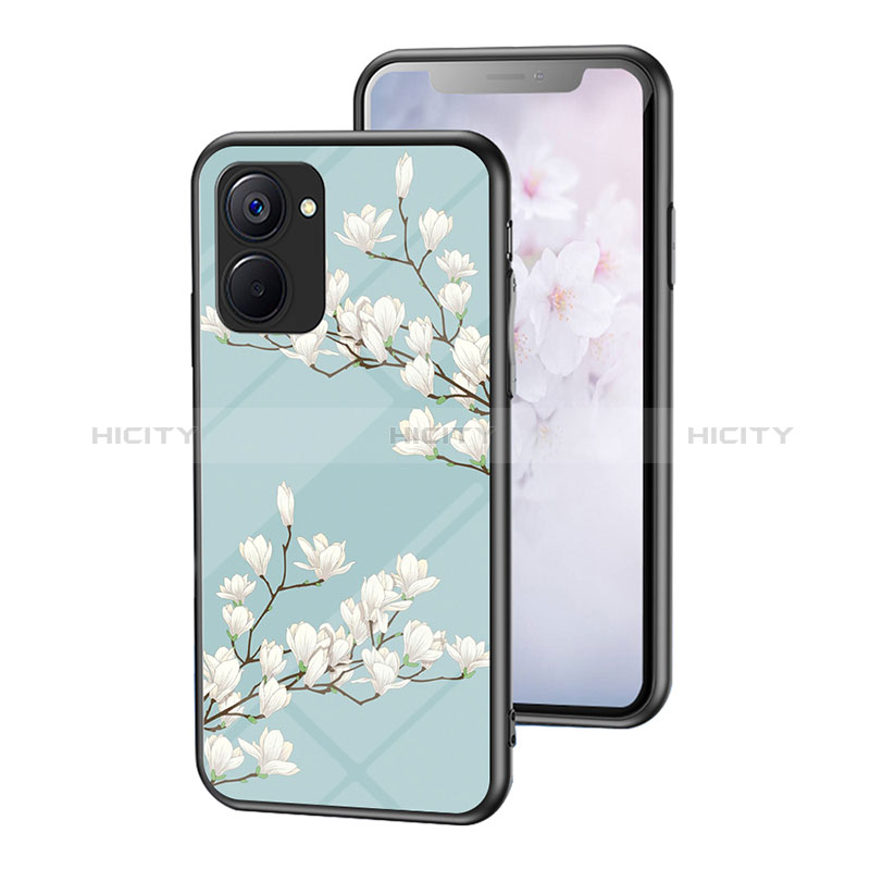 Custodia Silicone Gel Laterale Fiori Specchio Cover per Realme V30t 5G