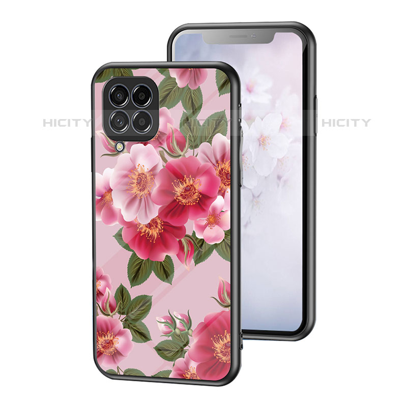 Custodia Silicone Gel Laterale Fiori Specchio Cover per Samsung Galaxy M53 5G