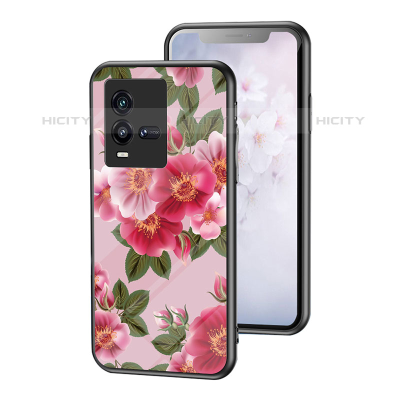 Custodia Silicone Gel Laterale Fiori Specchio Cover per Vivo iQOO 9T 5G