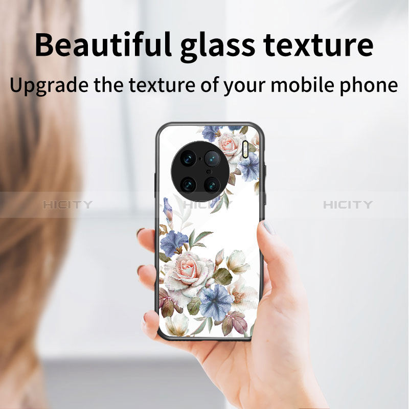 Custodia Silicone Gel Laterale Fiori Specchio Cover per Vivo X90 Pro+ Plus 5G