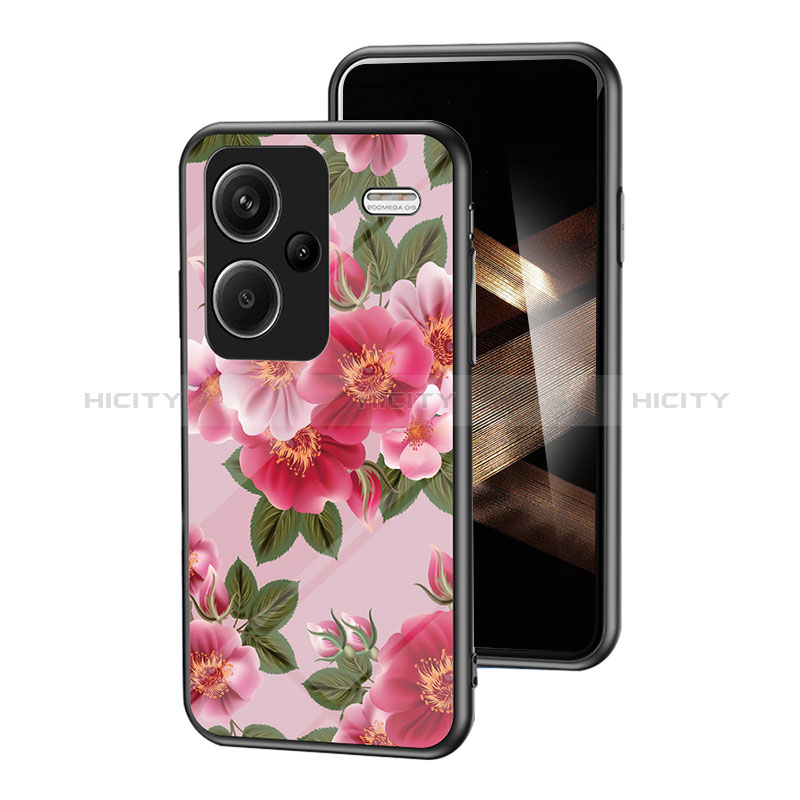 Custodia Silicone Gel Laterale Fiori Specchio Cover per Xiaomi Redmi Note 13 Pro+ Plus 5G