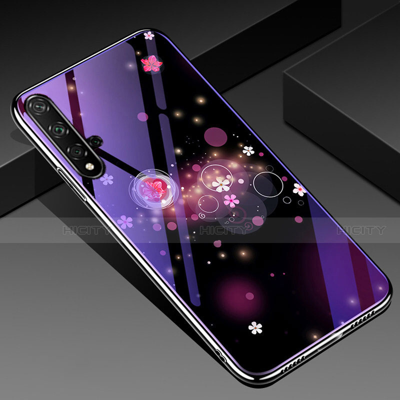 Custodia Silicone Gel Laterale Fiori Specchio Cover S01 per Huawei Honor 20