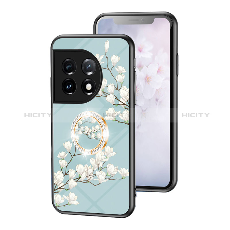 Custodia Silicone Gel Laterale Fiori Specchio Cover S01 per OnePlus 11 5G