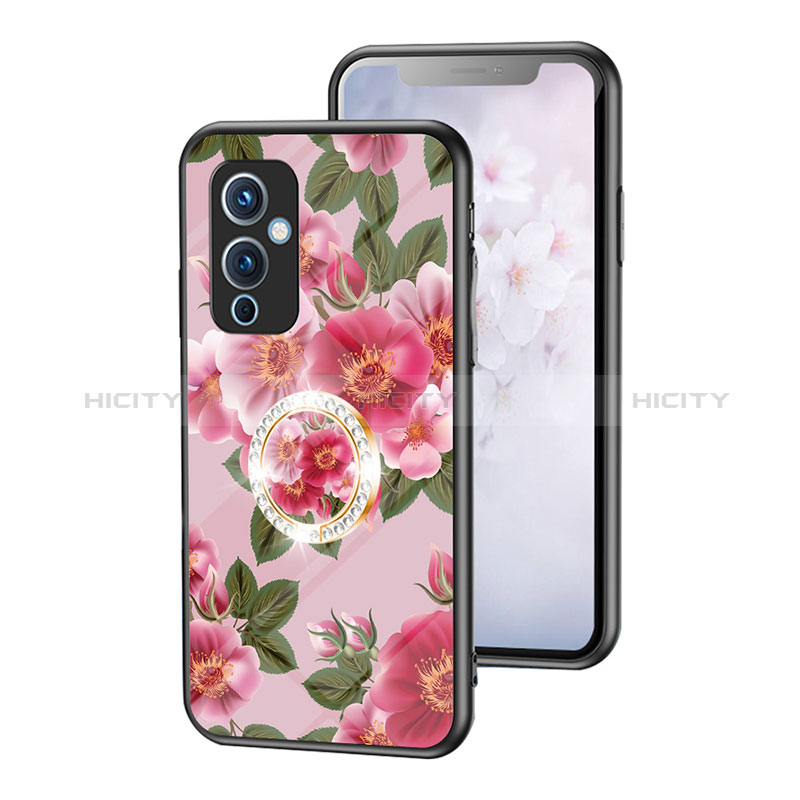 Custodia Silicone Gel Laterale Fiori Specchio Cover S01 per OnePlus 9 5G