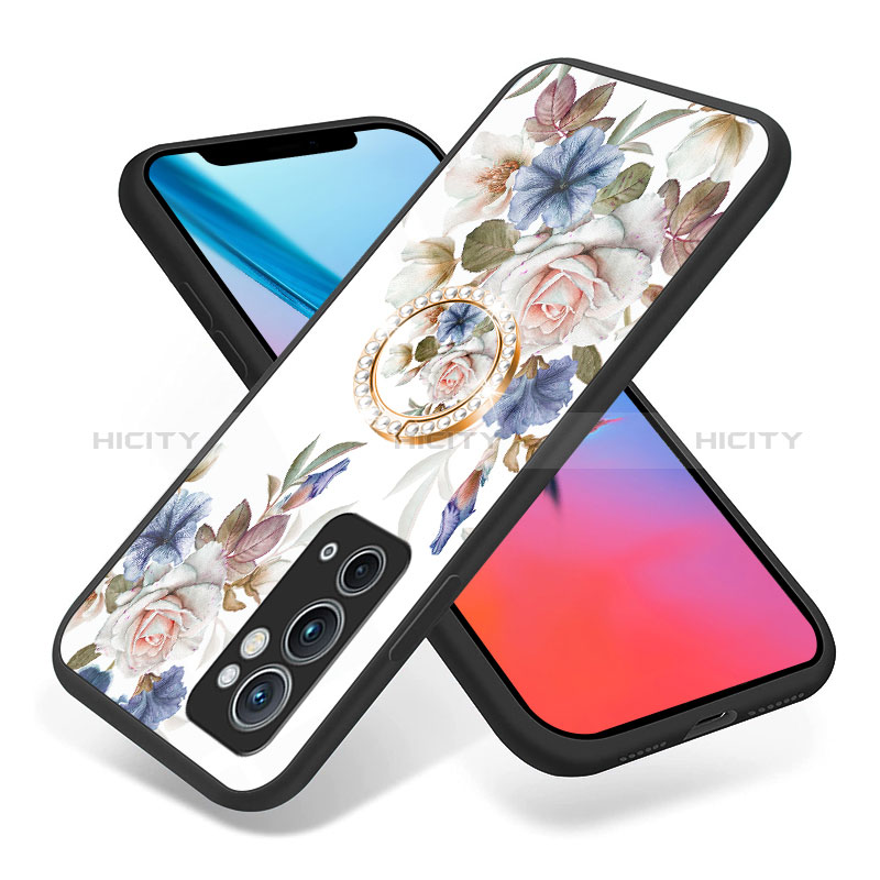 Custodia Silicone Gel Laterale Fiori Specchio Cover S01 per OnePlus 9RT 5G