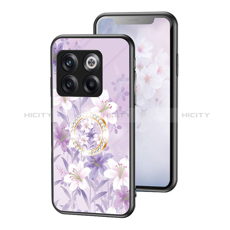 Custodia Silicone Gel Laterale Fiori Specchio Cover S01 per OnePlus Ace Pro 5G Lavanda