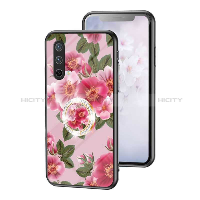 Custodia Silicone Gel Laterale Fiori Specchio Cover S01 per OnePlus Nord CE 5G