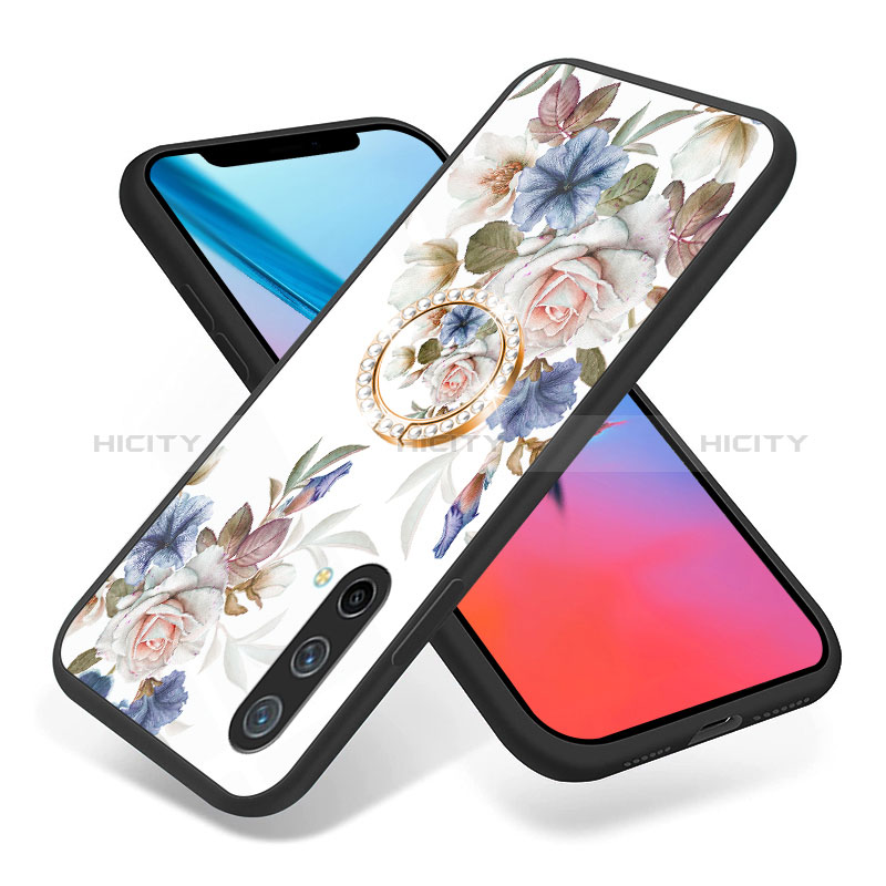 Custodia Silicone Gel Laterale Fiori Specchio Cover S01 per OnePlus Nord CE 5G