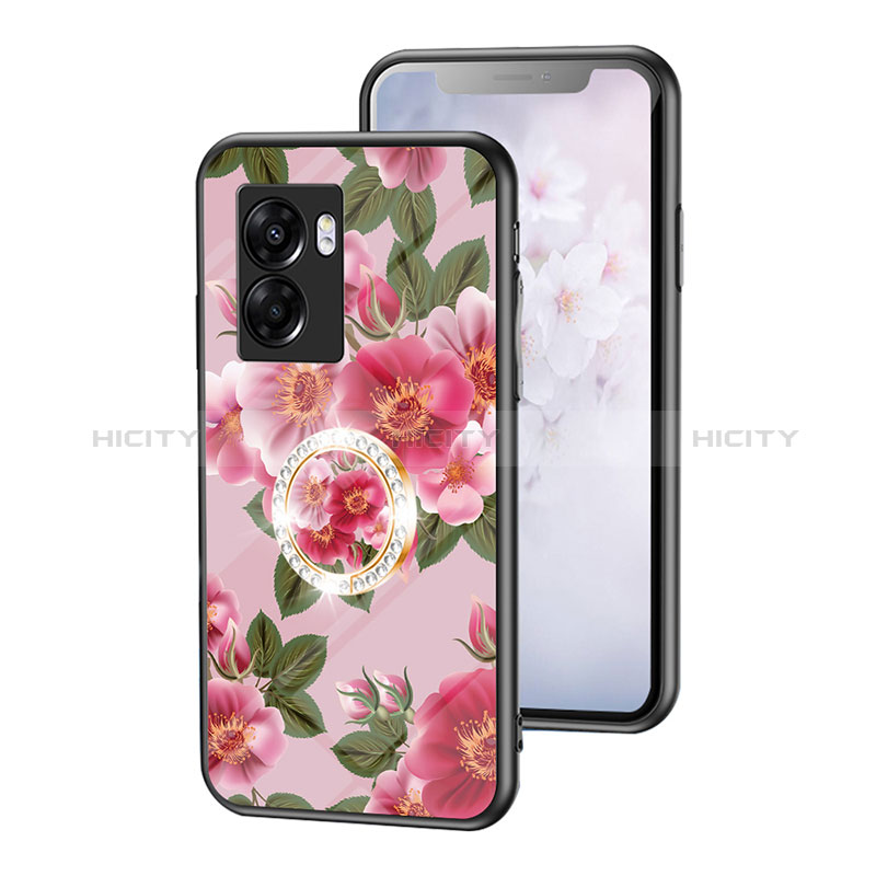 Custodia Silicone Gel Laterale Fiori Specchio Cover S01 per Oppo A77 5G