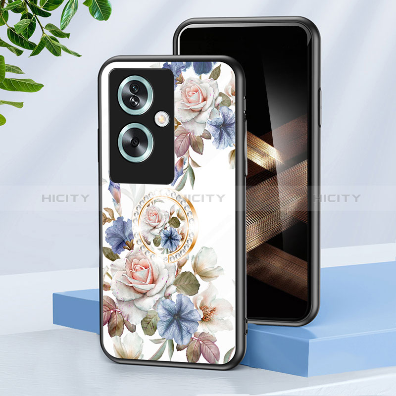 Custodia Silicone Gel Laterale Fiori Specchio Cover S01 per Oppo A79 5G