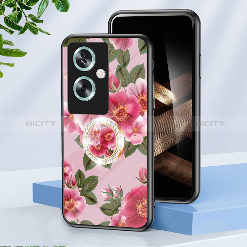 Custodia Silicone Gel Laterale Fiori Specchio Cover S01 per Oppo A79 5G