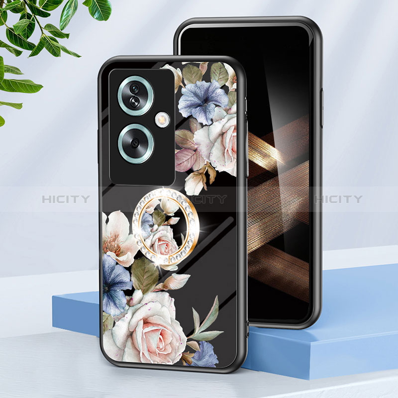 Custodia Silicone Gel Laterale Fiori Specchio Cover S01 per Oppo A79 5G