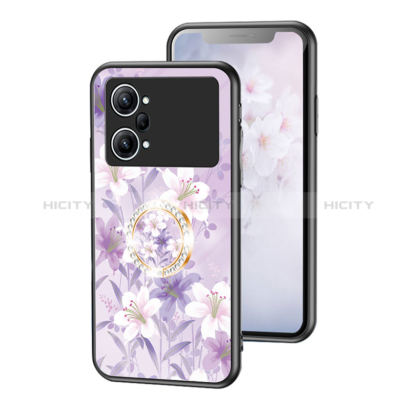 Custodia Silicone Gel Laterale Fiori Specchio Cover S01 per Oppo K10 Pro 5G Lavanda