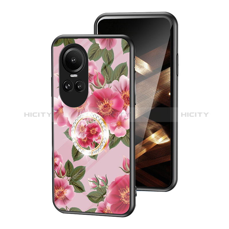 Custodia Silicone Gel Laterale Fiori Specchio Cover S01 per Oppo Reno10 5G