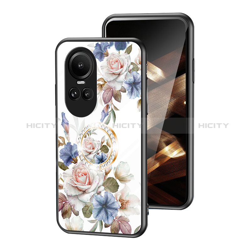 Custodia Silicone Gel Laterale Fiori Specchio Cover S01 per Oppo Reno10 Pro 5G