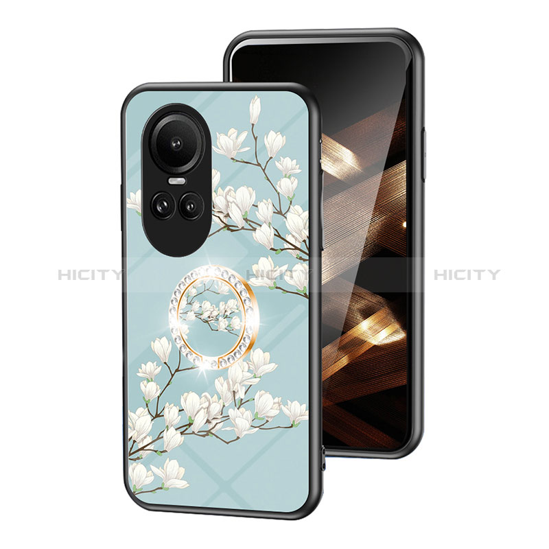 Custodia Silicone Gel Laterale Fiori Specchio Cover S01 per Oppo Reno10 Pro 5G