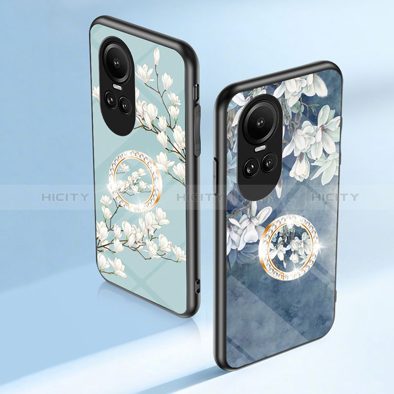 Custodia Silicone Gel Laterale Fiori Specchio Cover S01 per Oppo Reno10 Pro 5G