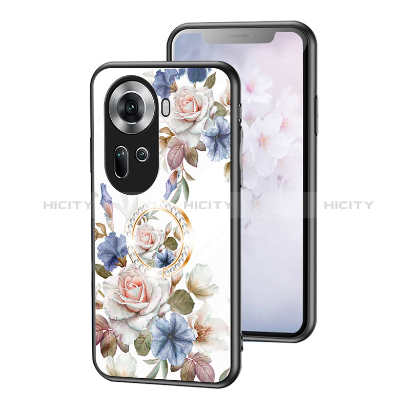 Custodia Silicone Gel Laterale Fiori Specchio Cover S01 per Oppo Reno11 5G